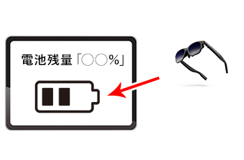 各スマートグラス（ARグラス）の電池残量も表示